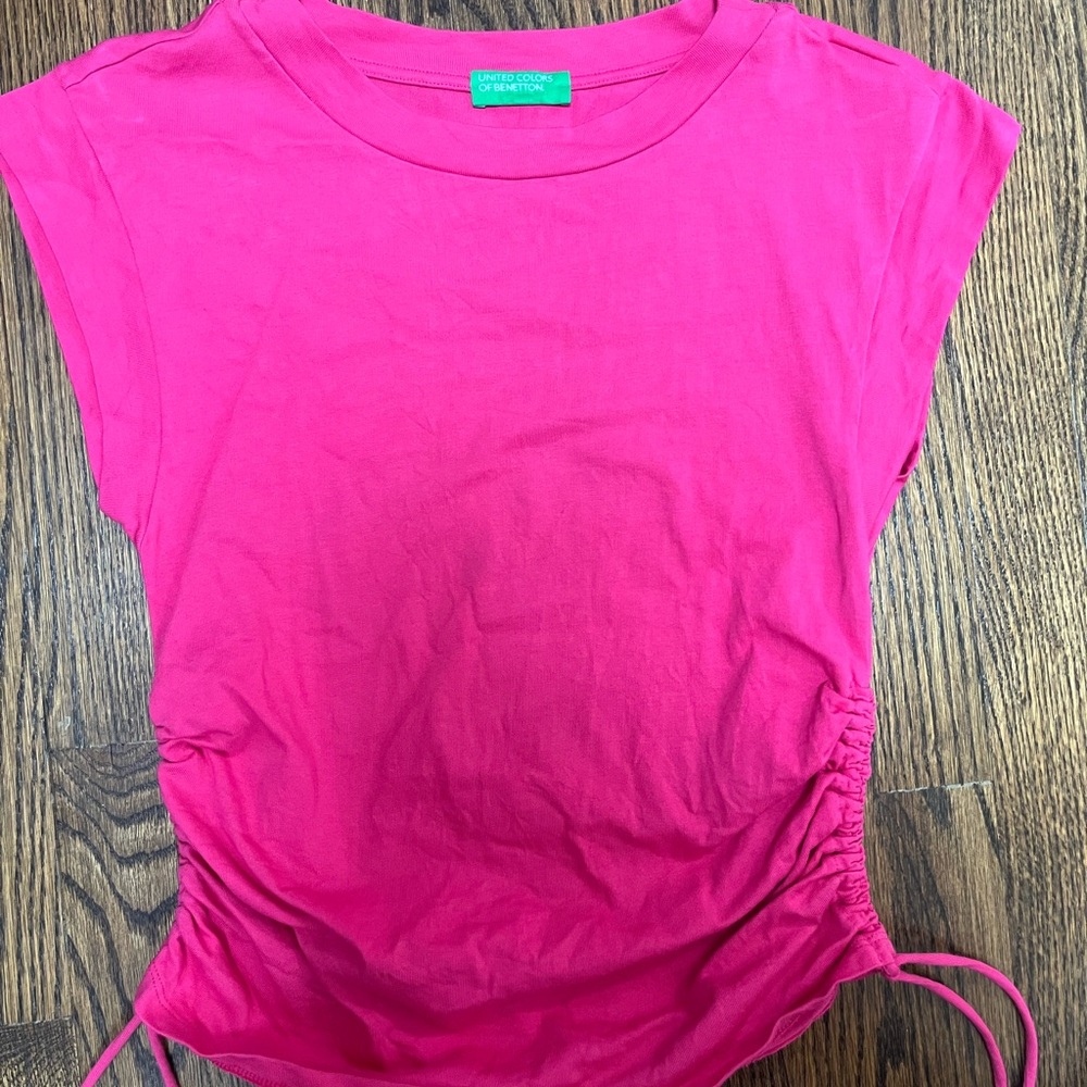 Pink Ruched Shirt United Colors of Benneton